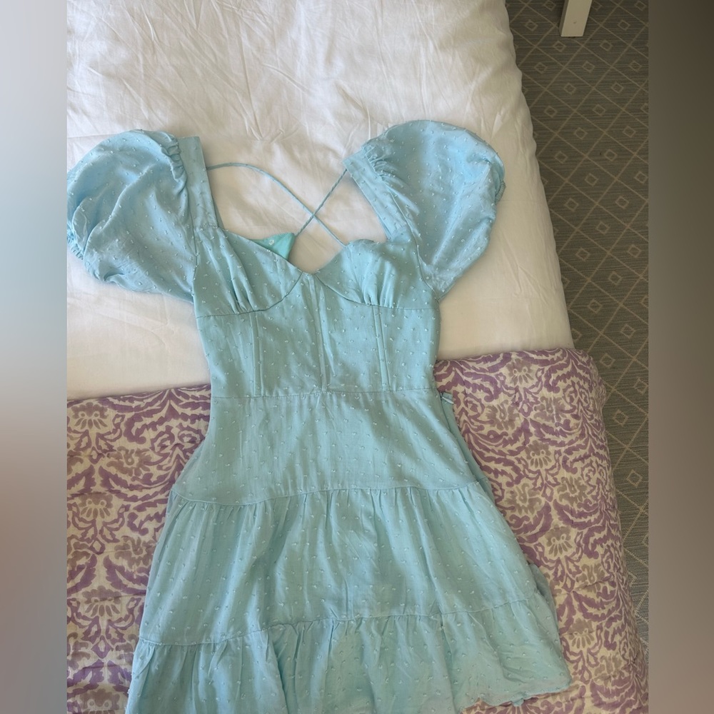 Isabels Cabinet light blue mini dress